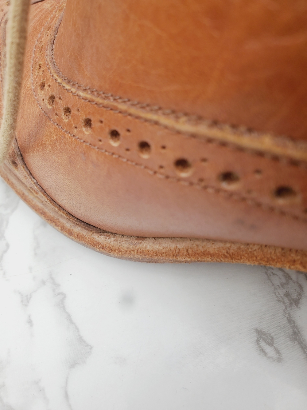 Frye Maggie Brown Leather Wingtip Heeled Oxfords - Size 7.5 - Picture 7 of 16